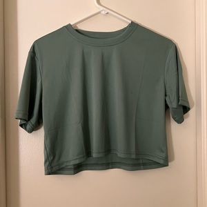Green SHEIN Loose Crop Top